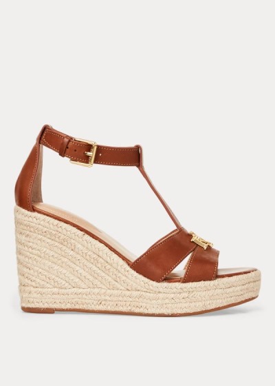 Women's Ralph Lauren Hale Leather Sandals | 807412YLQ